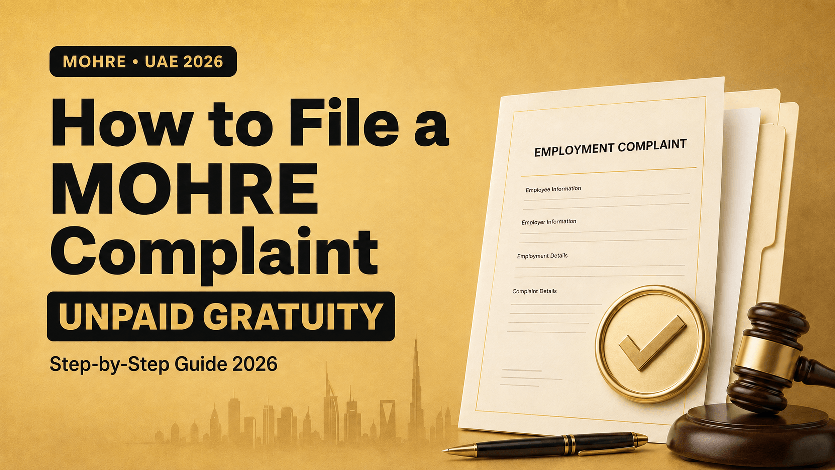 How to file a MOHRE complaint for unpaid gratuity — step-by-step guide 2026